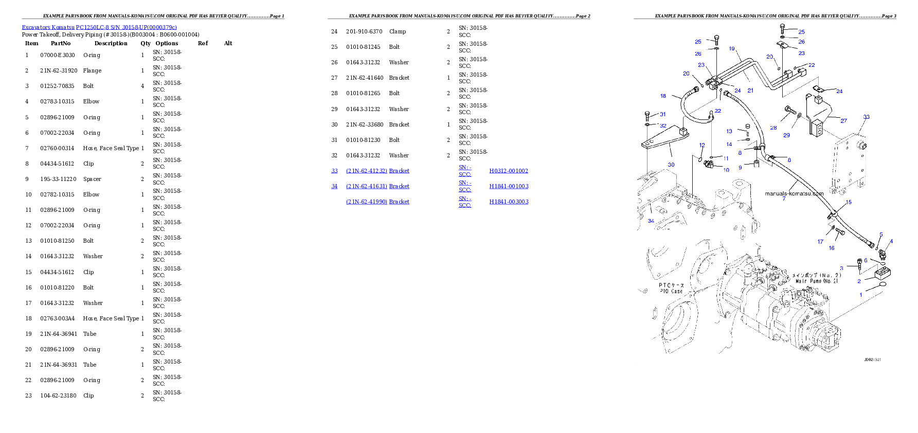 Protected: PC1250LC-8 S/N 30158-UP Partsbook