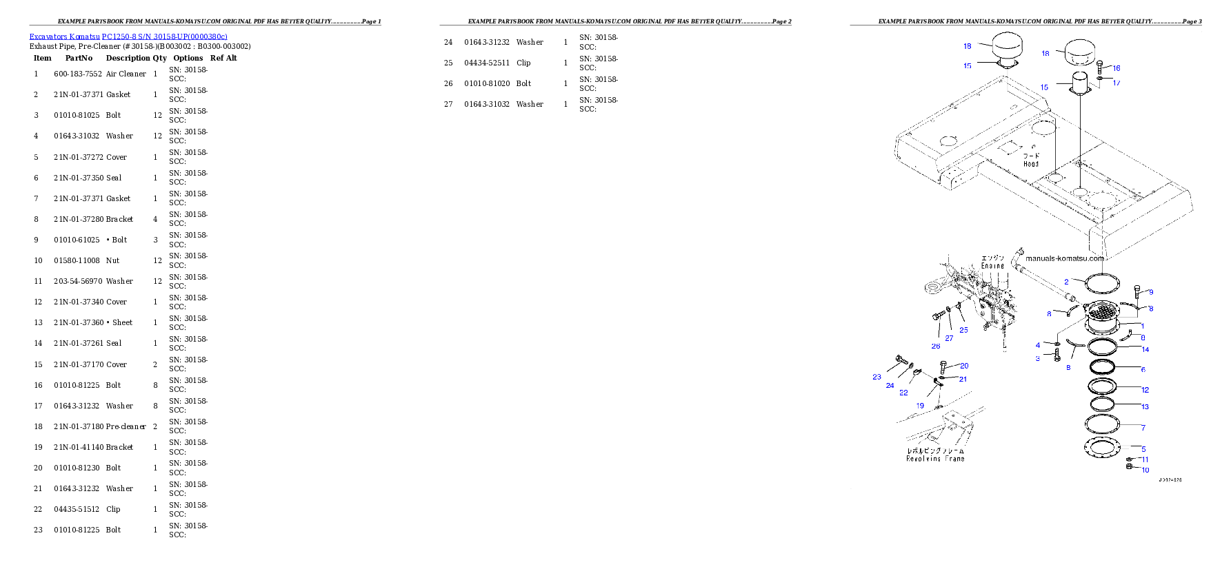 Protected: PC1250-8 S/N 30158-UP Partsbook