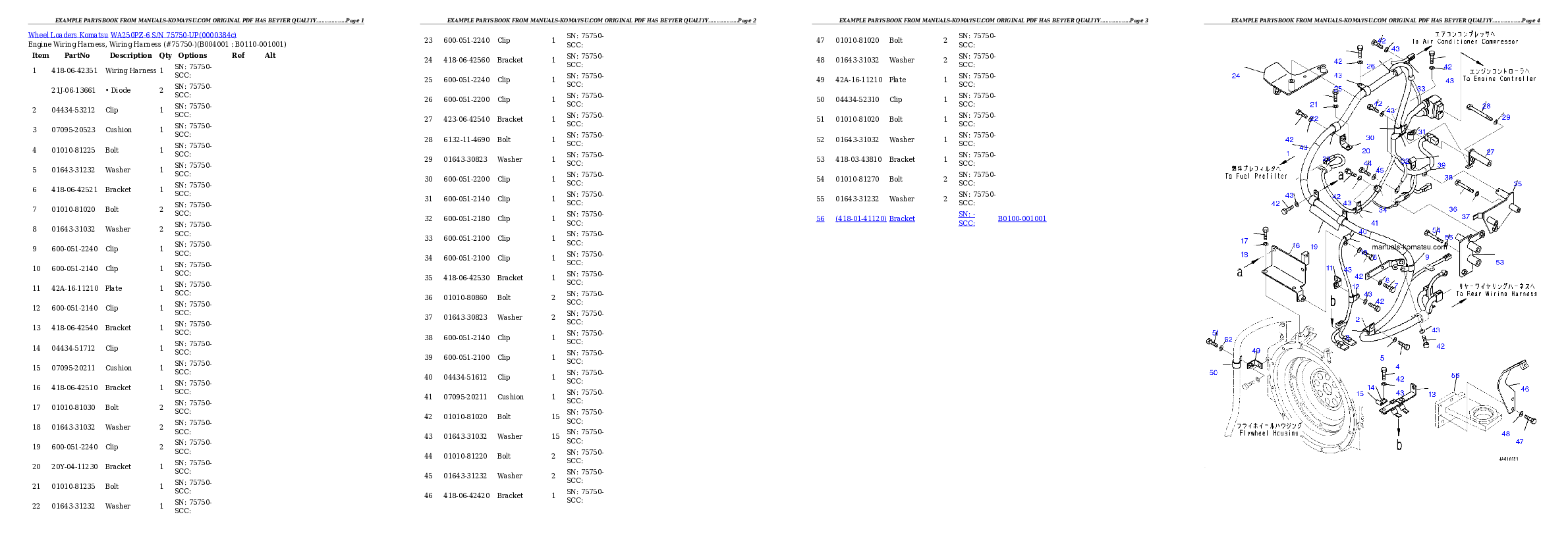 Protected: WA250PZ-6 S/N 75750-UP Partsbook