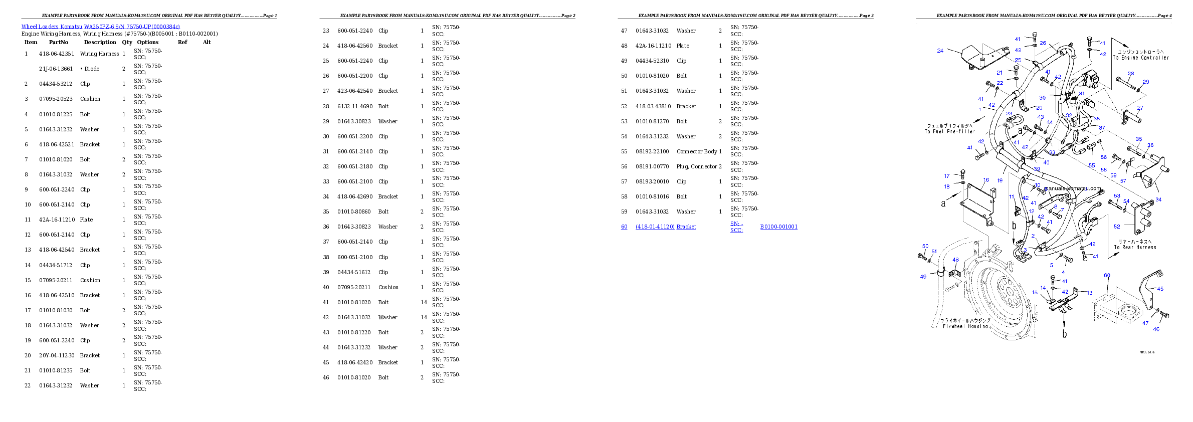 Protected: WA250PZ-6 S/N 75750-UP Partsbook