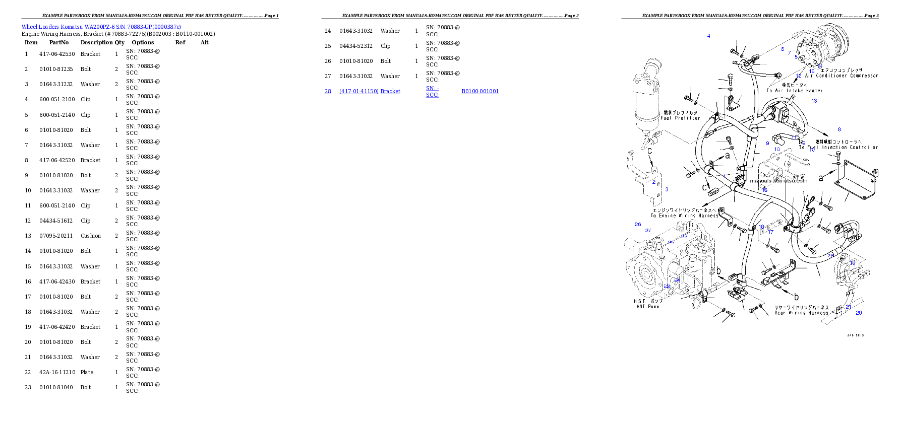 Protected: WA200PZ-6 S/N 70883-UP Partsbook