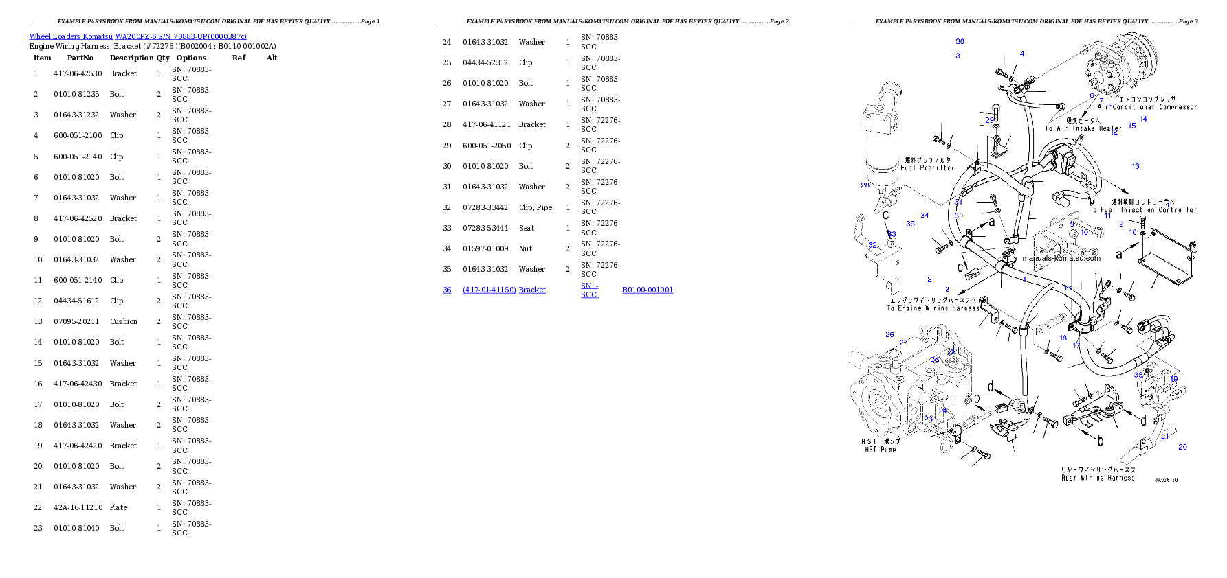 Protected: WA200PZ-6 S/N 70883-UP Partsbook