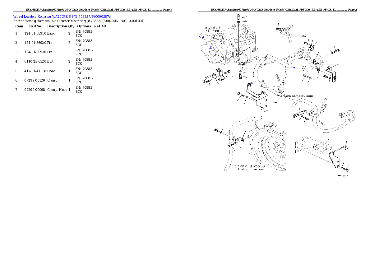 Protected: WA200PZ-6 S/N 70883-UP Partsbook