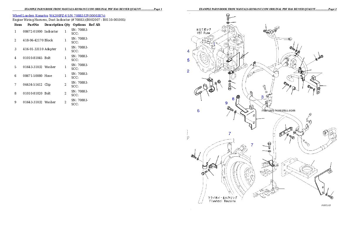 Protected: WA200PZ-6 S/N 70883-UP Partsbook