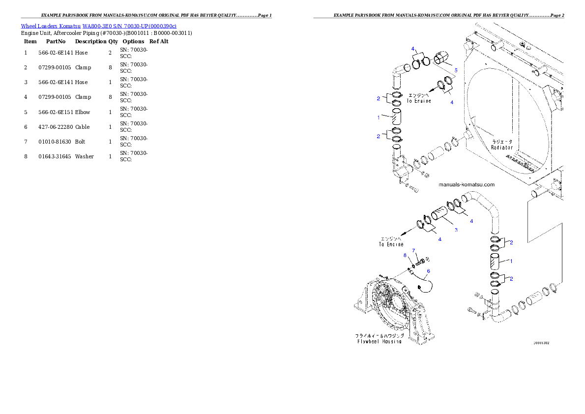 Protected: WA800-3E0 S/N 70030-UP Partsbook