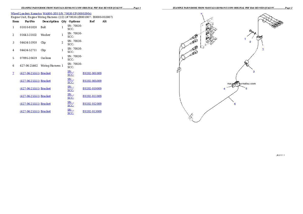 Protected: WA800-3E0 S/N 70030-UP Partsbook