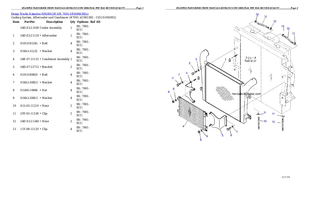 Protected: HM300-2R S/N 7001-UP Partsbook
