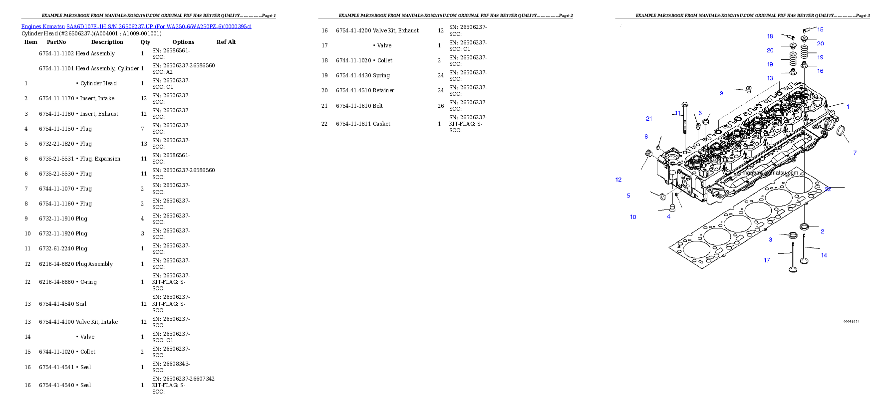 Protected: SAA6D107E-1H S/N 26506237-UP (For WA250-6/WA250PZ-6) Partsbook