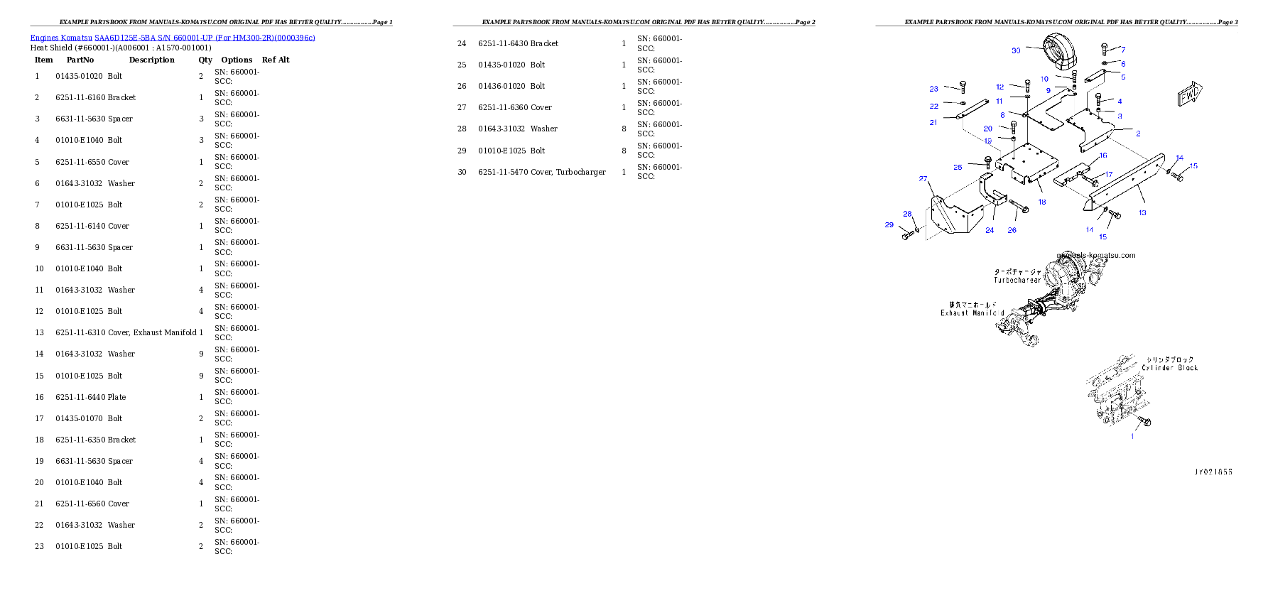 Protected: SAA6D125E-5BA S/N 660001-UP (For HM300-2R) Partsbook