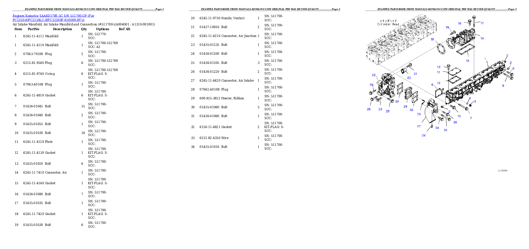 Protected: SAA6D170E-5C S/N 511700-UP (For PC1250-8/PC1250LC-8/PC1250SP-8) Partsbook