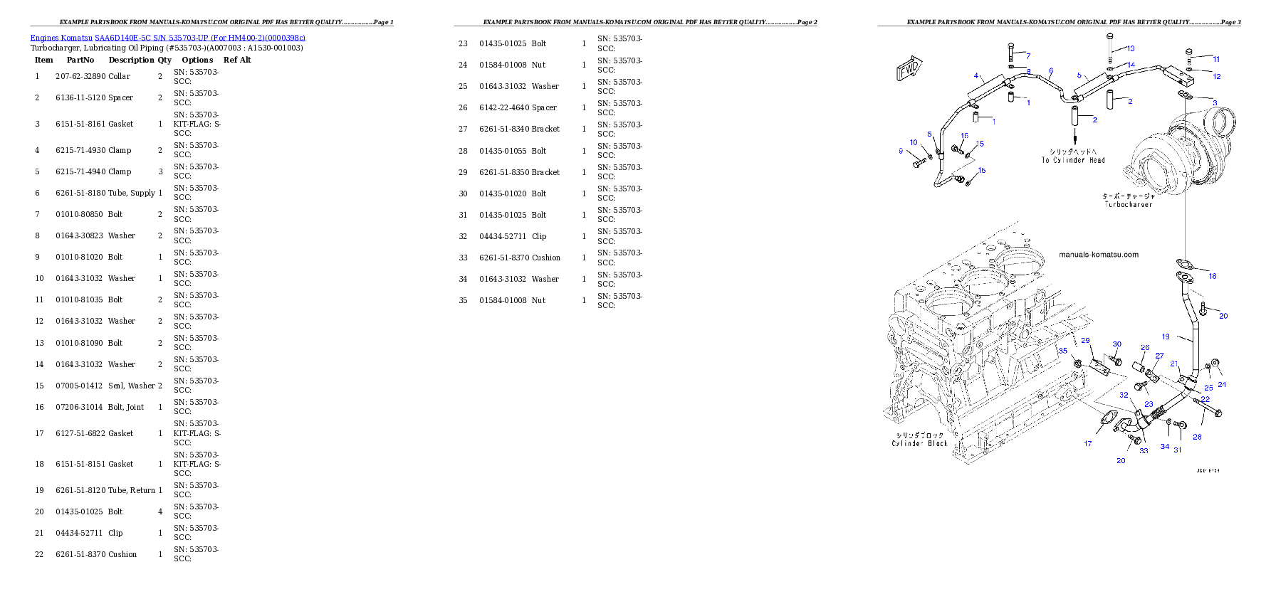 Protected: SAA6D140E-5C S/N 535703-UP (For HM400-2) Partsbook