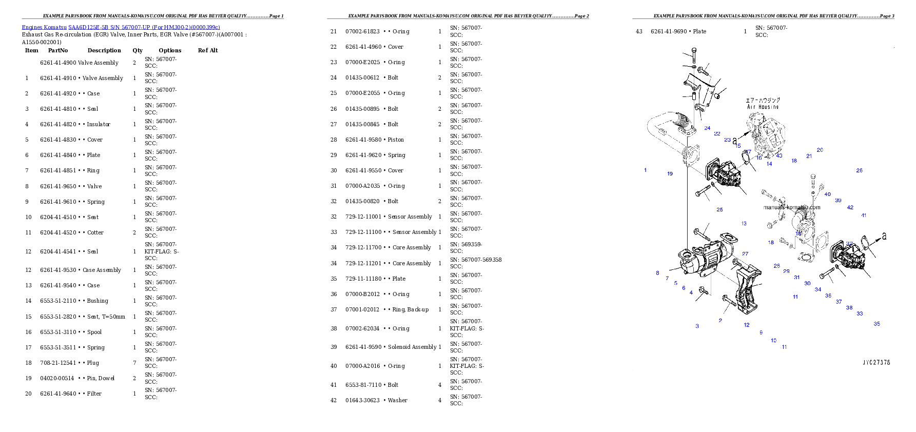 Protected: SAA6D125E-5B S/N 567007-UP (For HM300-2) Partsbook