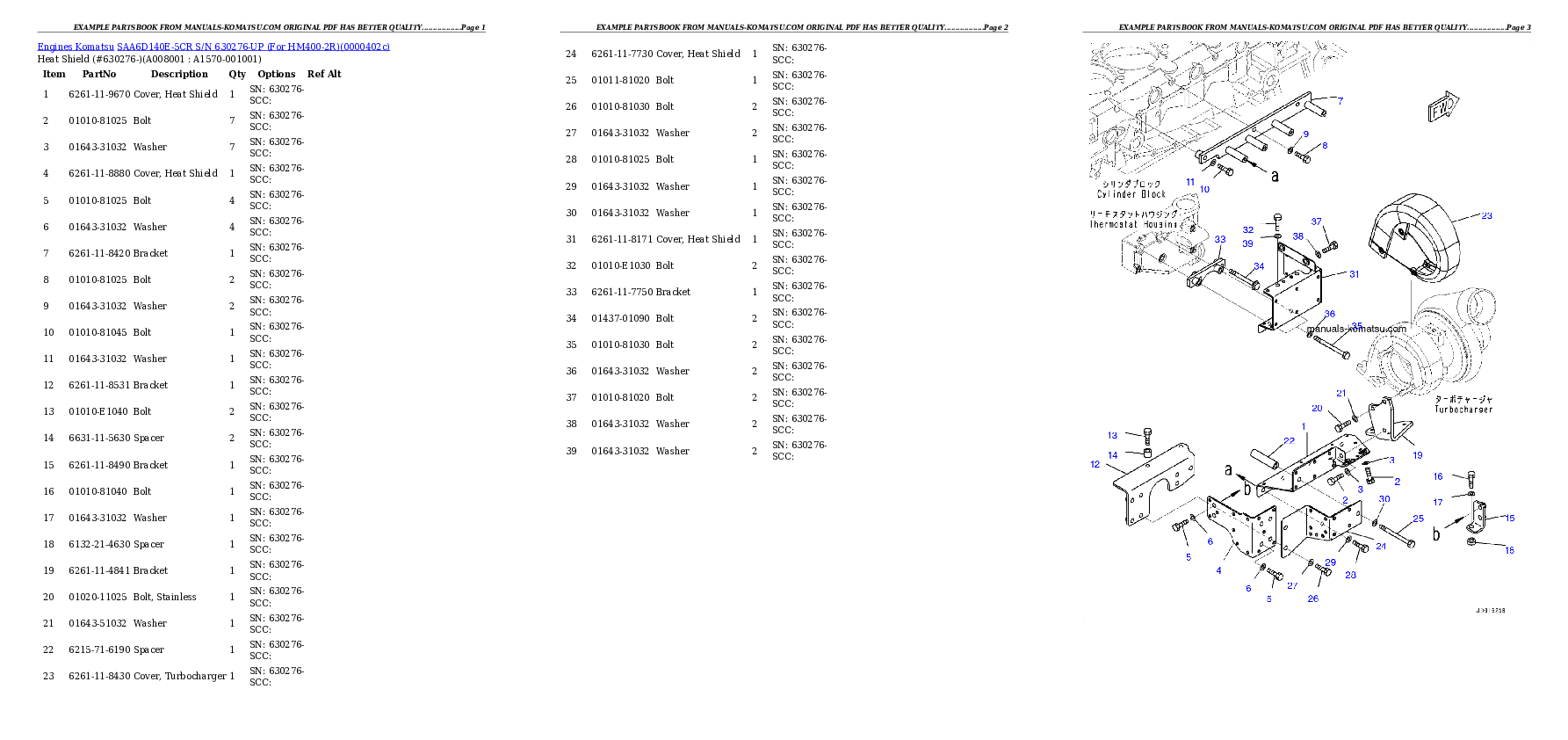 Protected: SAA6D140E-5CR S/N 630276-UP (For HM400-2R) Partsbook