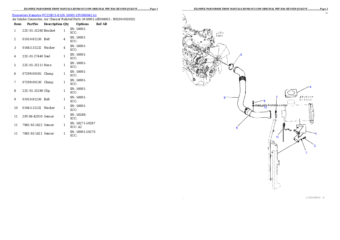 Protected: PC228US-8 S/N 50001-UP Partsbook