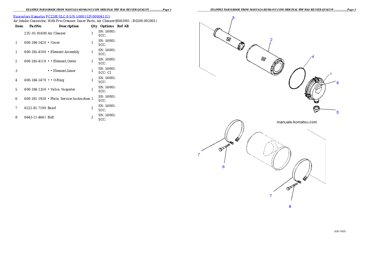 Protected: PC228USLC-8 S/N 50001-UP Partsbook