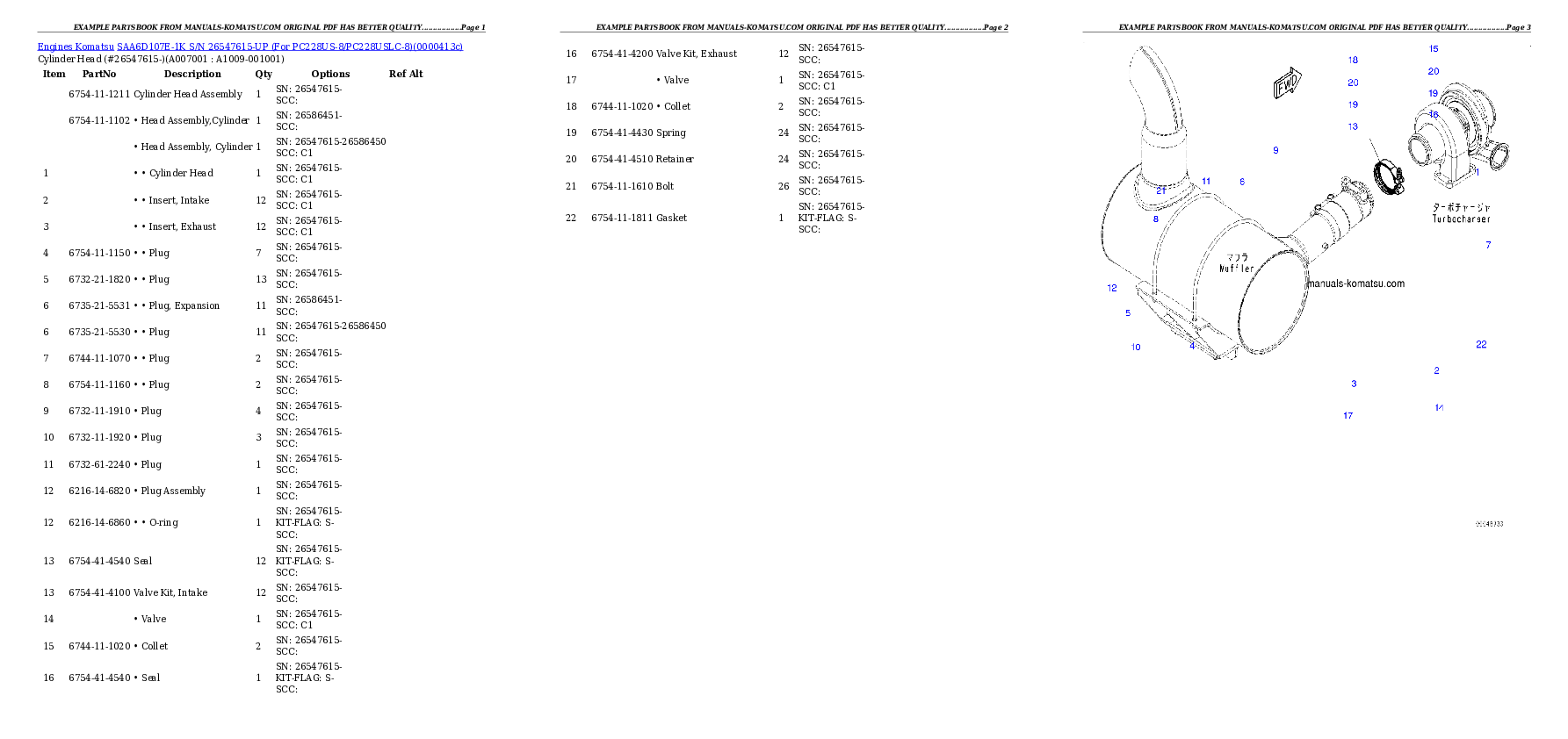 Protected: SAA6D107E-1K S/N 26547615-UP (For PC228US-8/PC228USLC-8) Partsbook