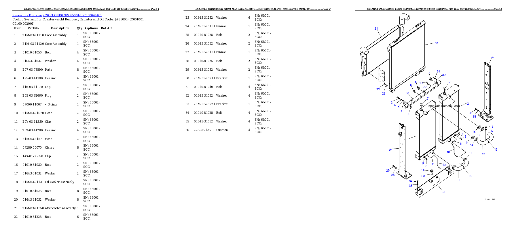 Protected: PC650LC-8E0 S/N 65001-UP Partsbook
