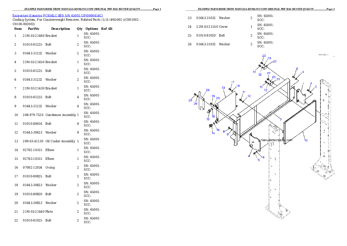 Protected: PC650LC-8E0 S/N 65001-UP Partsbook