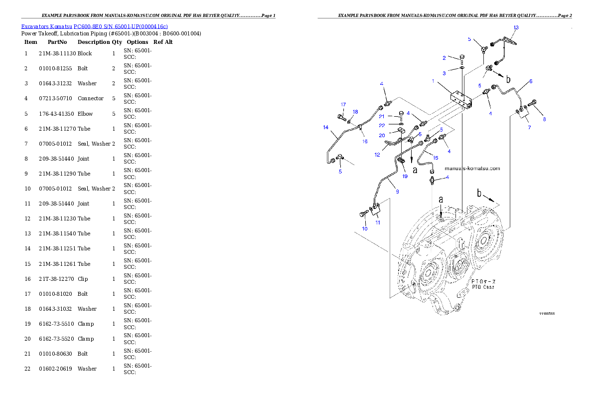 Protected: PC600-8E0 S/N 65001-UP Partsbook