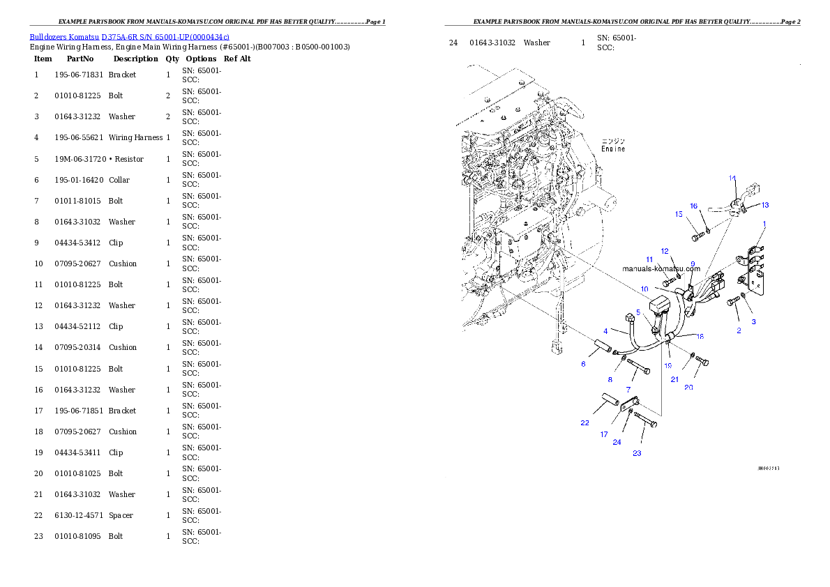 Protected: D375A-6R S/N 65001-UP Partsbook