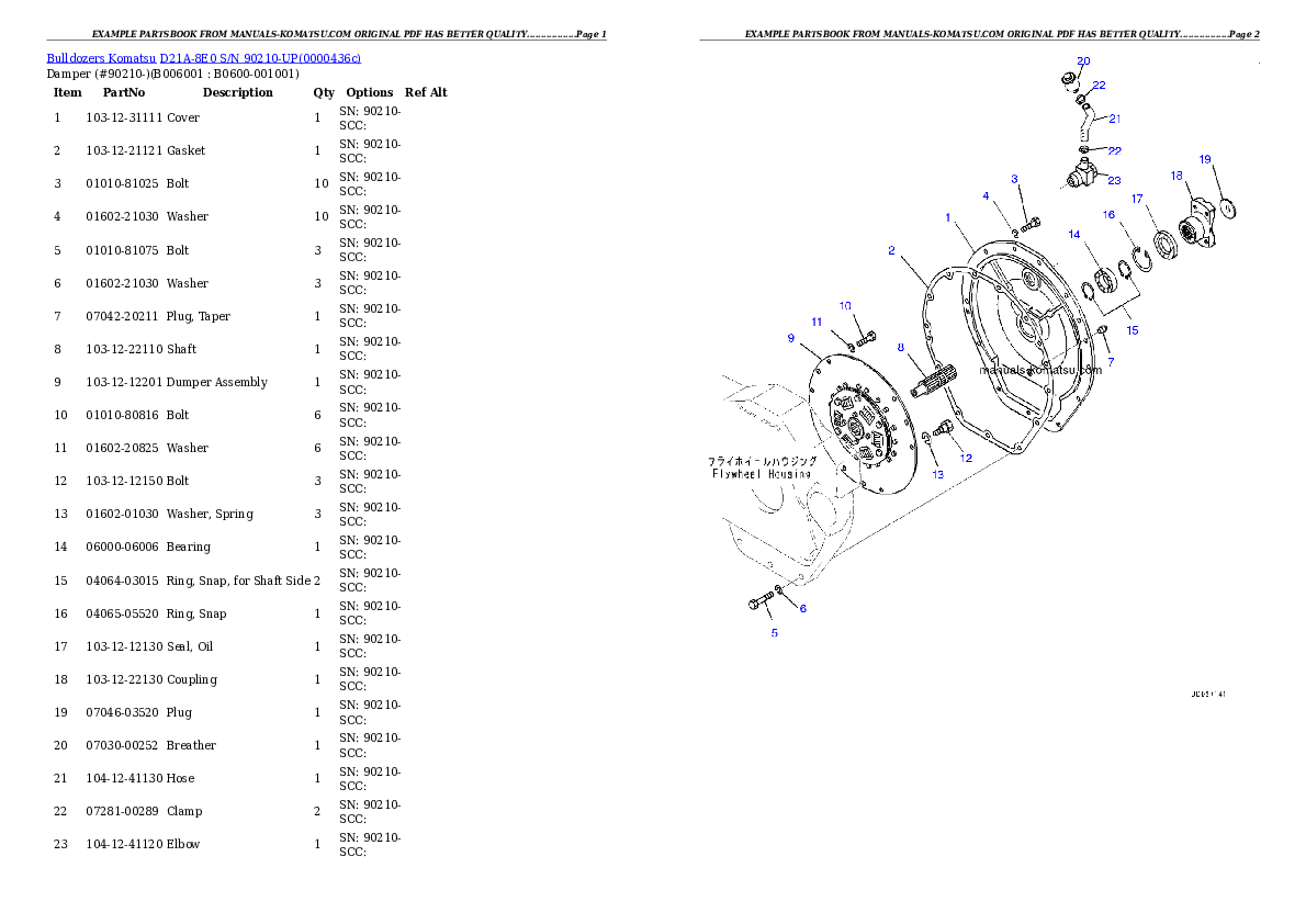 Protected: D21A-8E0 S/N 90210-UP Partsbook