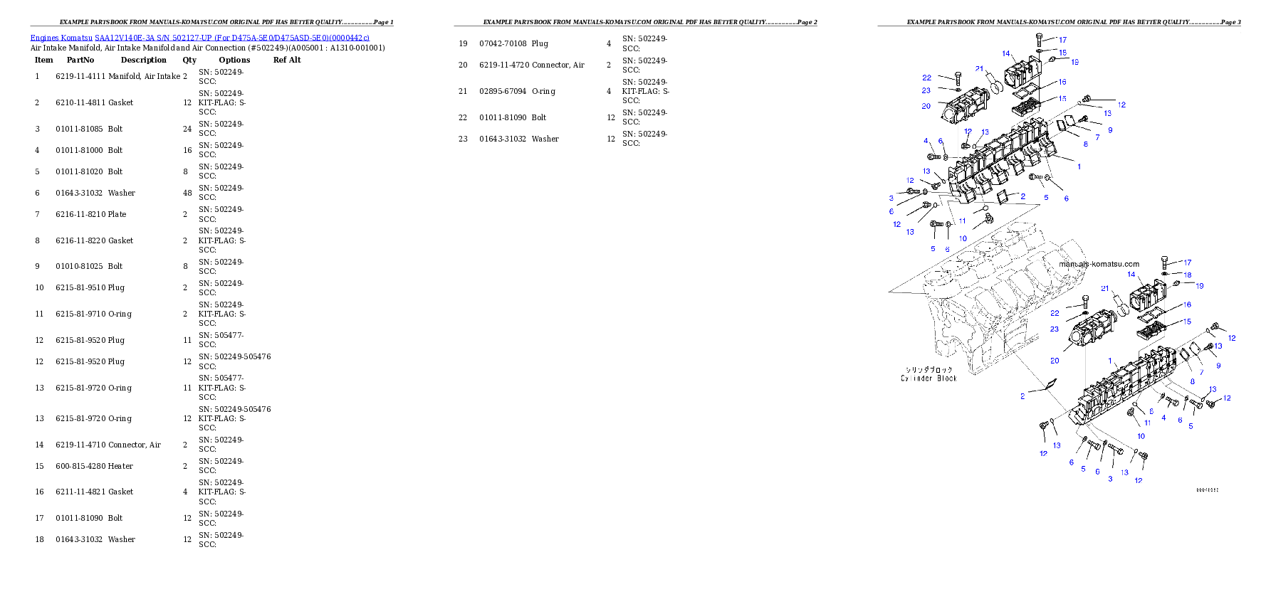 Protected: SAA12V140E-3A S/N 502127-UP (For D475A-5E0/D475ASD-5E0) Partsbook