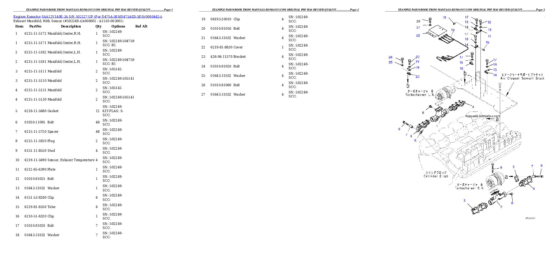Protected: SAA12V140E-3A S/N 502127-UP (For D475A-5E0/D475ASD-5E0) Partsbook