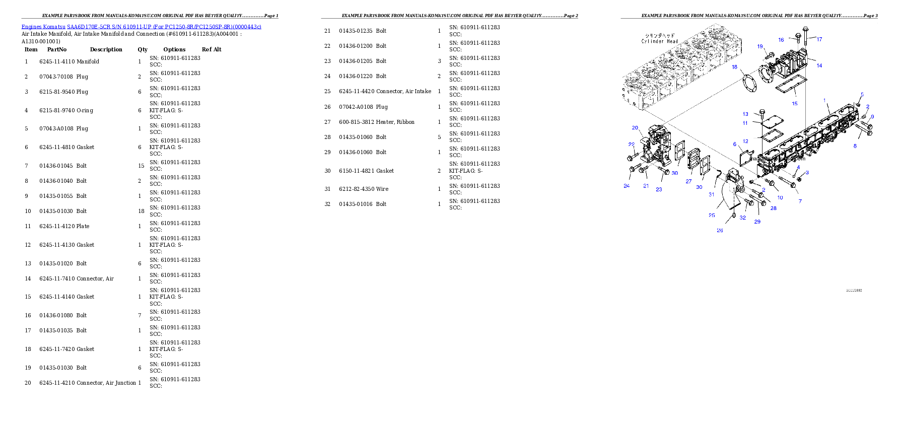 Protected: SAA6D170E-5CR S/N 610911-UP (For PC1250-8R/PC1250SP-8R) Partsbook