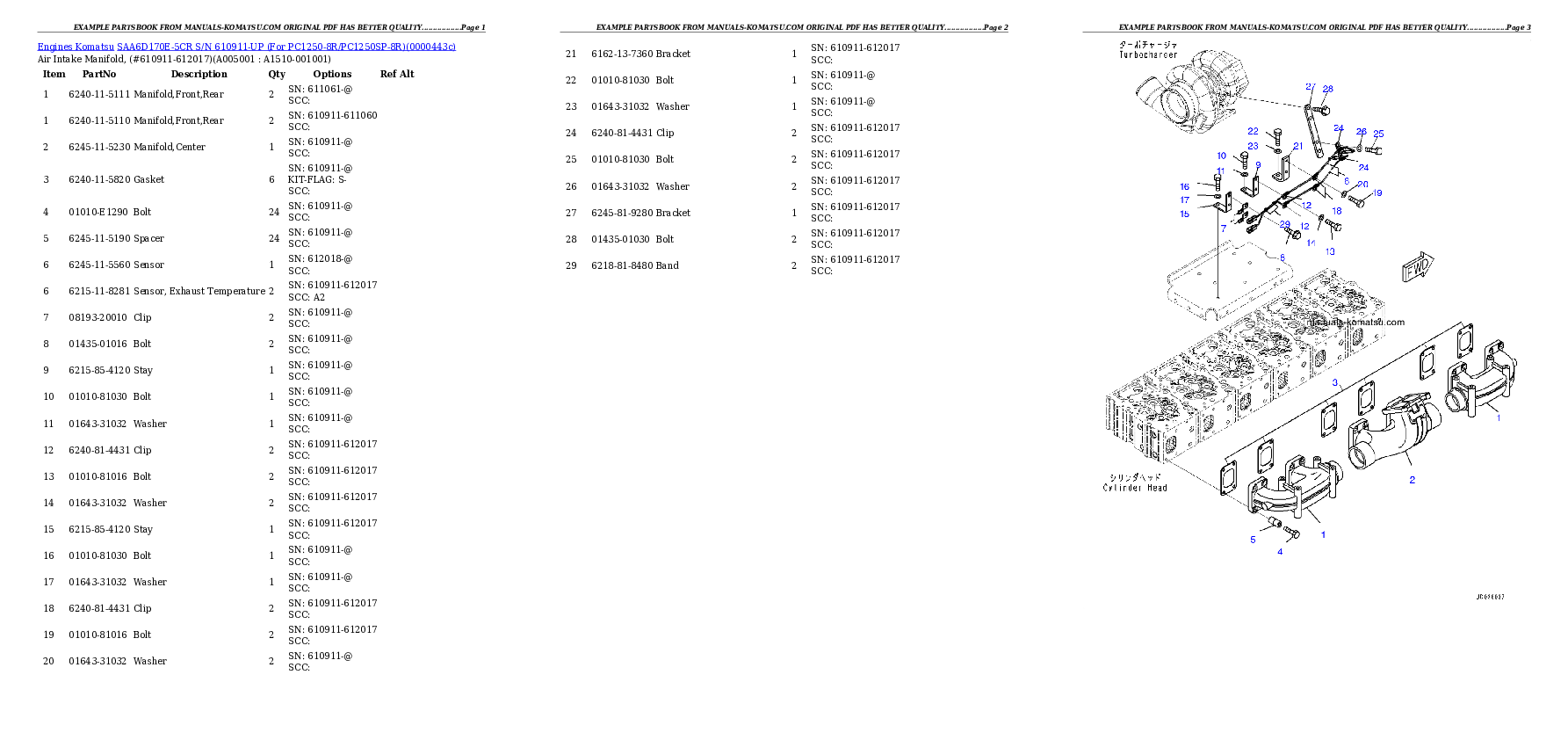 Protected: SAA6D170E-5CR S/N 610911-UP (For PC1250-8R/PC1250SP-8R) Partsbook