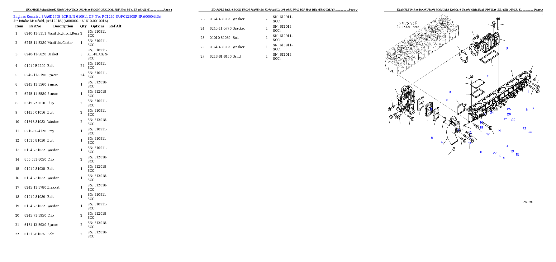 Protected: SAA6D170E-5CR S/N 610911-UP (For PC1250-8R/PC1250SP-8R) Partsbook