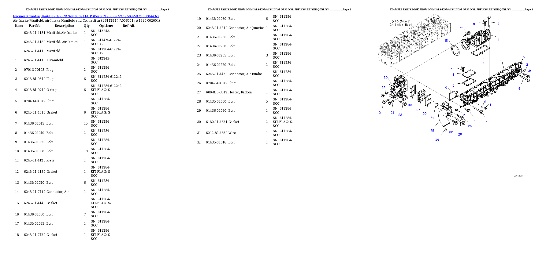Protected: SAA6D170E-5CR S/N 610911-UP (For PC1250-8R/PC1250SP-8R) Partsbook