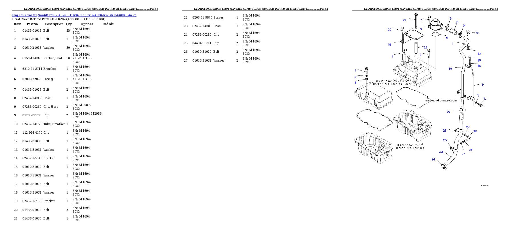 Protected: SAA6D170E-5A S/N 511694-UP (For WA600-6/WD600-6) Partsbook