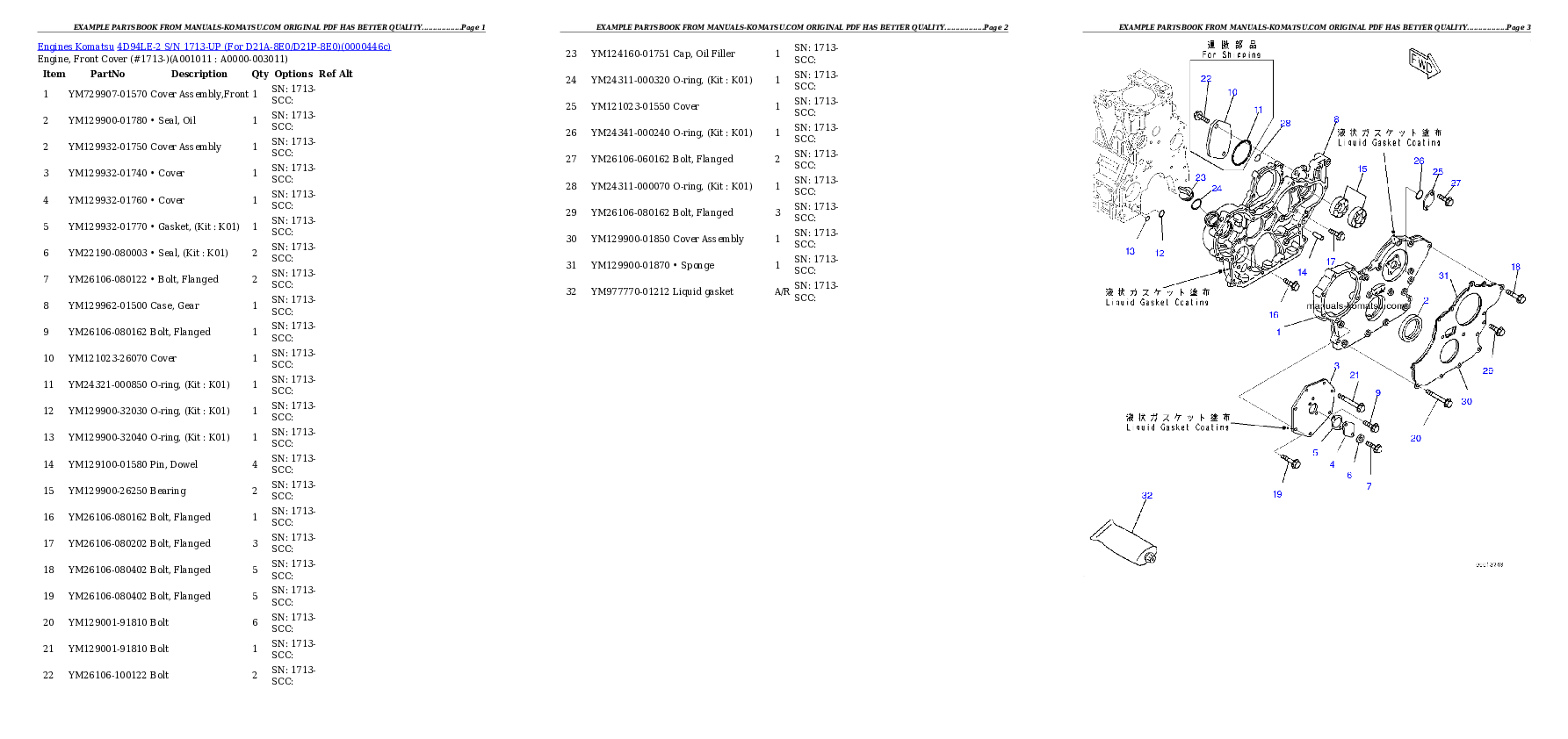Protected: 4D94LE-2 S/N 1713-UP (For D21A-8E0/D21P-8E0) Partsbook