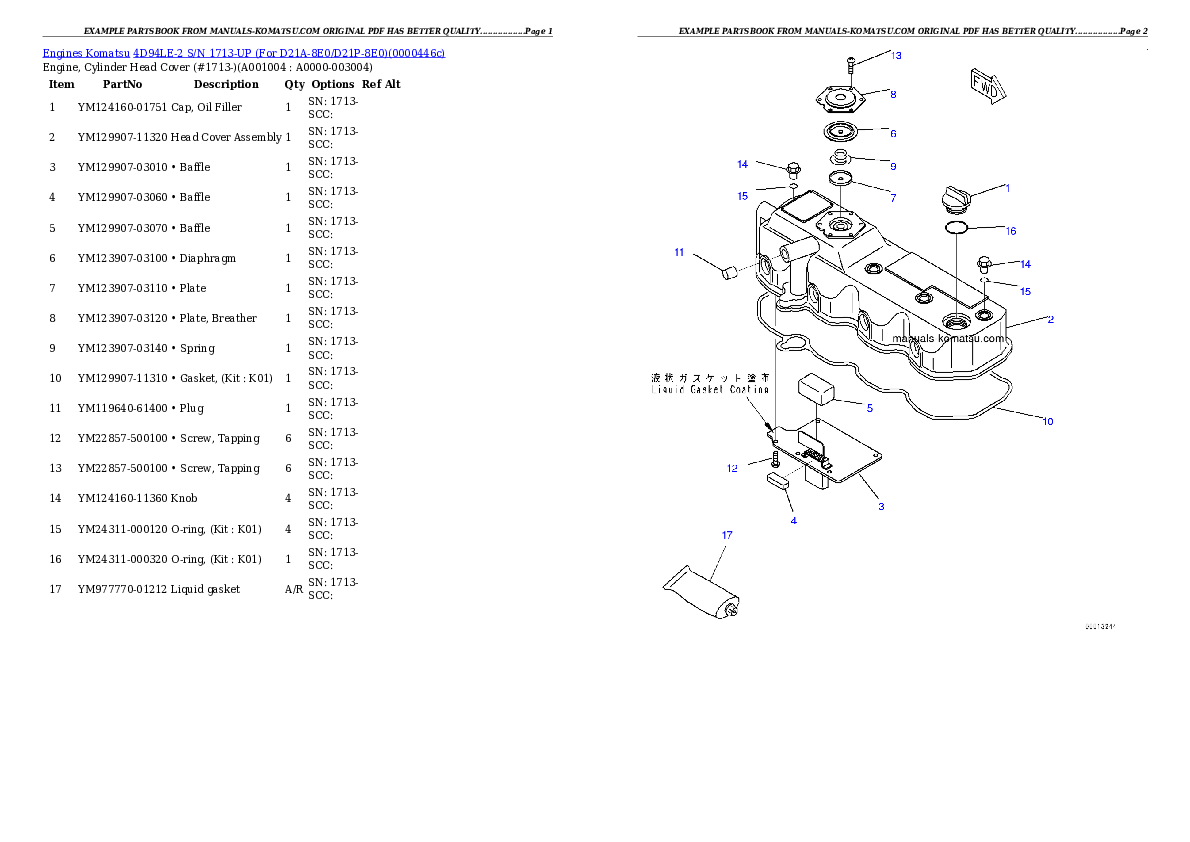 Protected: 4D94LE-2 S/N 1713-UP (For D21A-8E0/D21P-8E0) Partsbook
