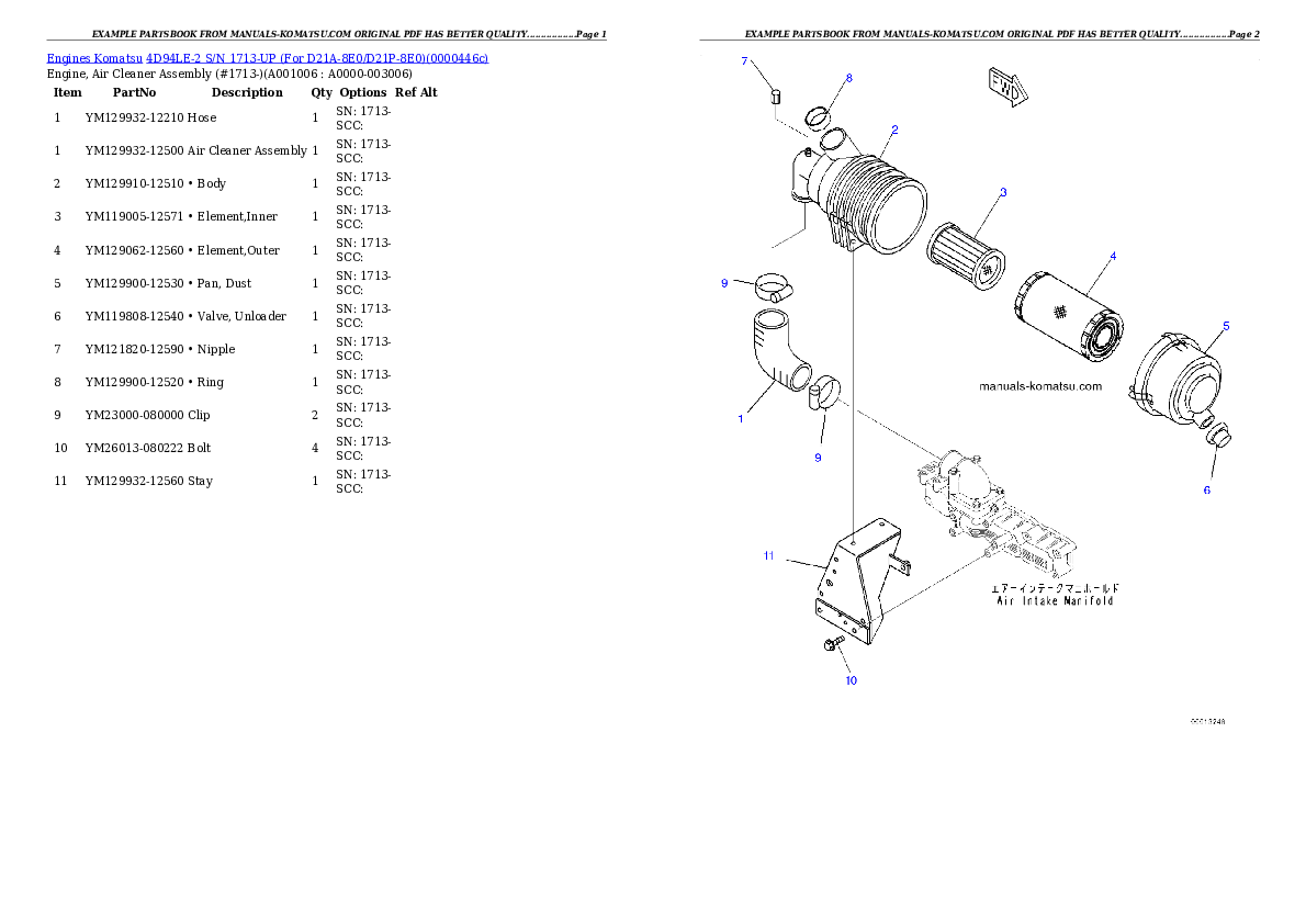 Protected: 4D94LE-2 S/N 1713-UP (For D21A-8E0/D21P-8E0) Partsbook