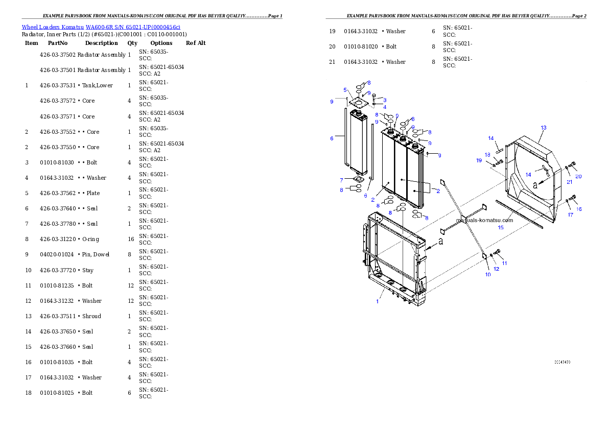 Protected: WA600-6R S/N 65021-UP Partsbook