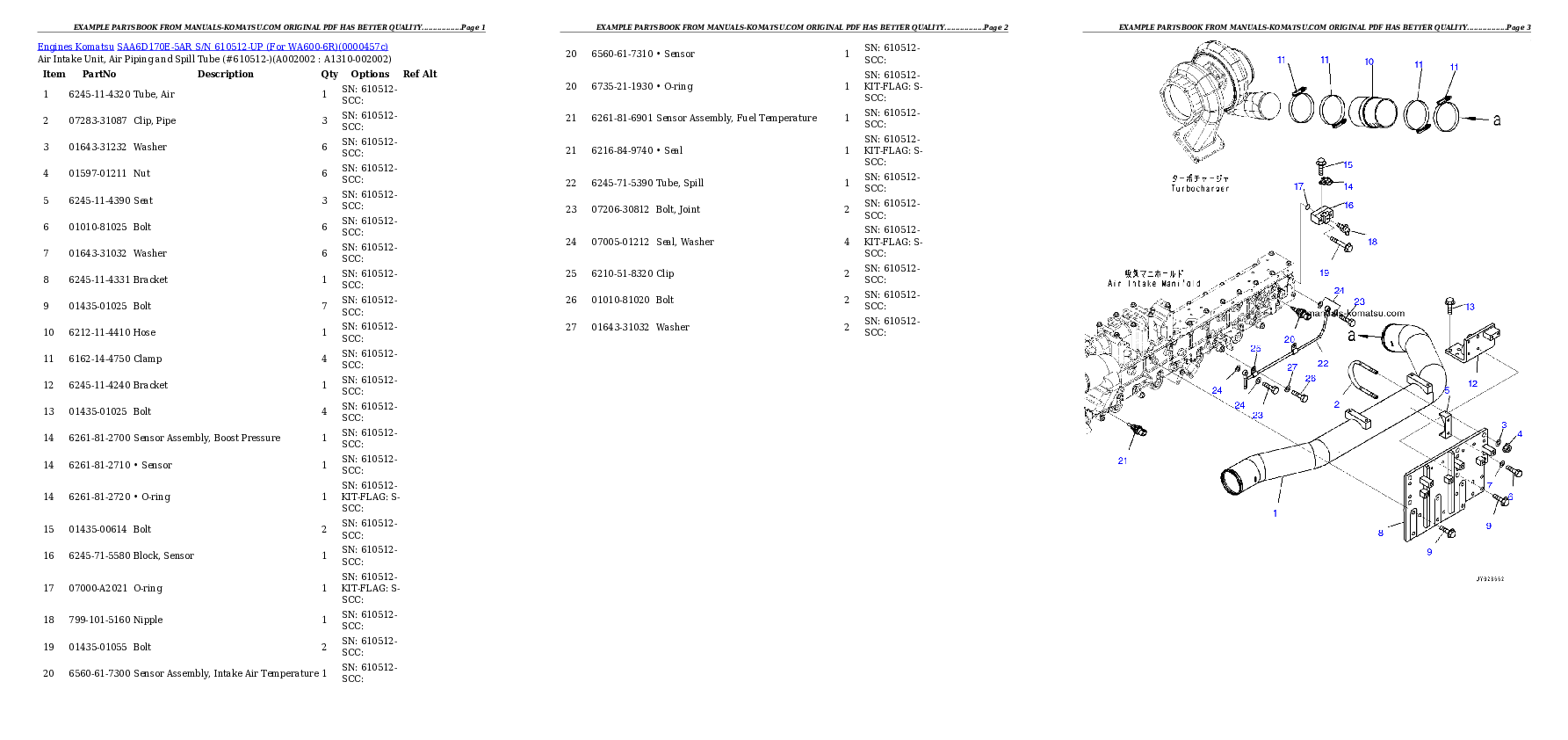 Protected: SAA6D170E-5AR S/N 610512-UP (For WA600-6R/WD600-6R) Partsbook