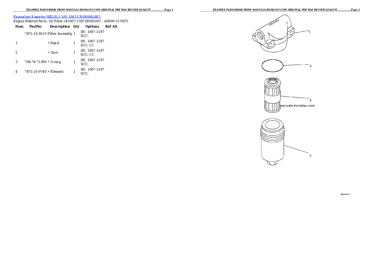Protected: HB205-1 S/N 1001-UP Partsbook