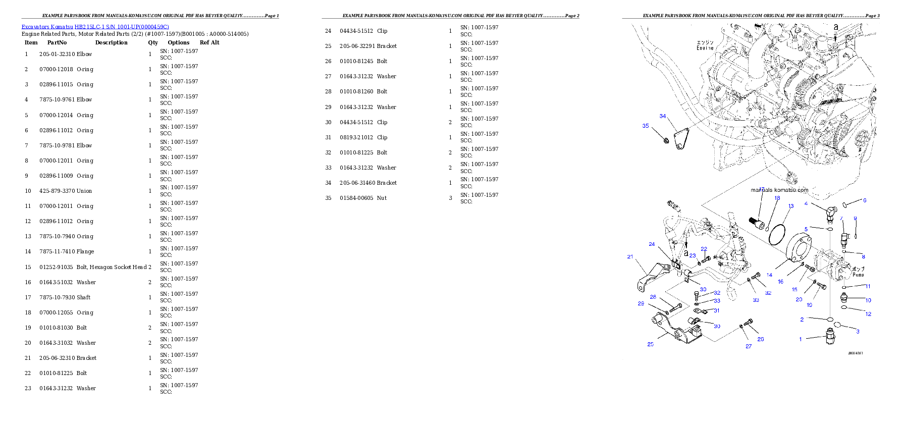 Protected: HB215LC-1 S/N 1001-UP Partsbook