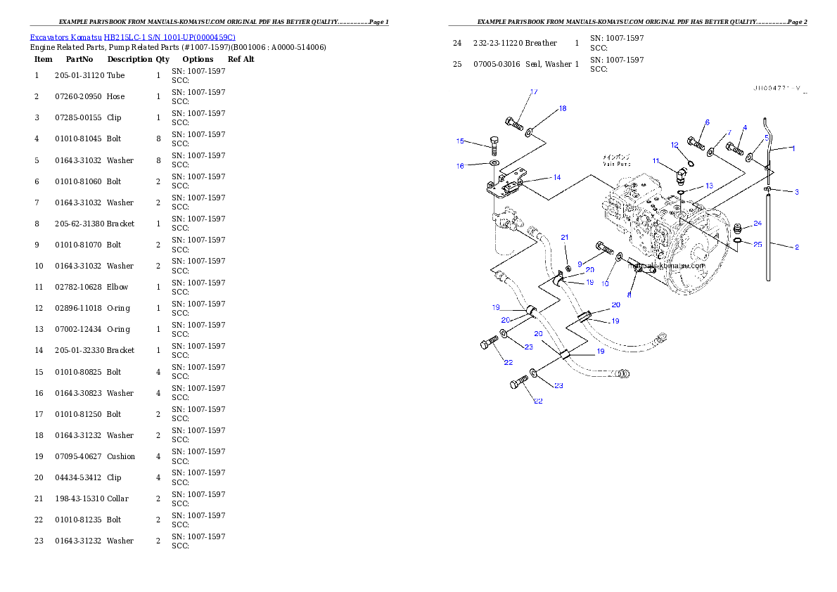 Protected: HB215LC-1 S/N 1001-UP Partsbook