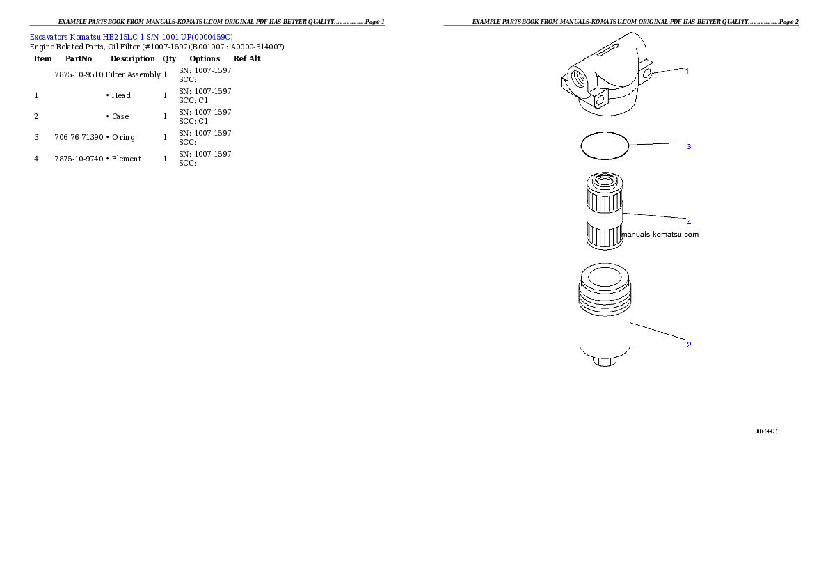 Protected: HB215LC-1 S/N 1001-UP Partsbook