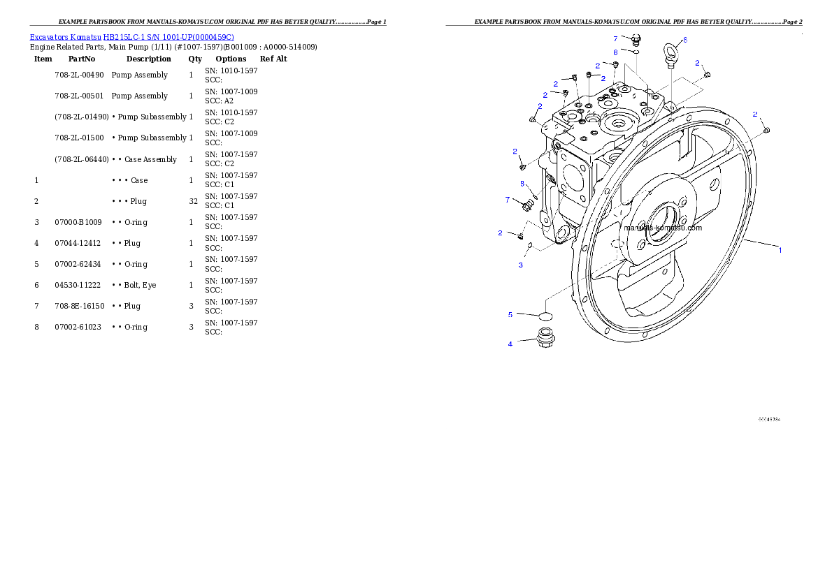 Protected: HB215LC-1 S/N 1001-UP Partsbook