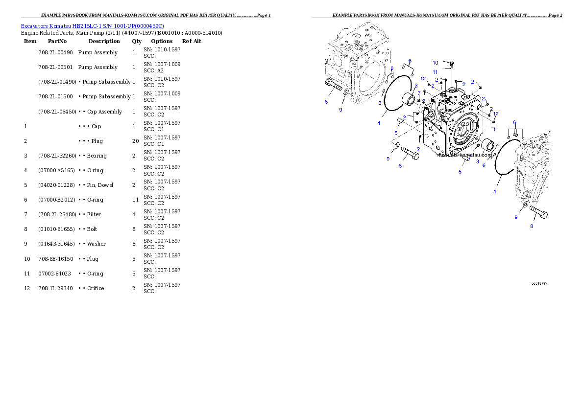 Protected: HB215LC-1 S/N 1001-UP Partsbook