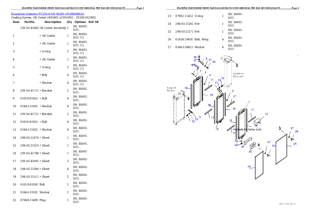 Protected: PC220-8 S/N 85001-UP Partsbook