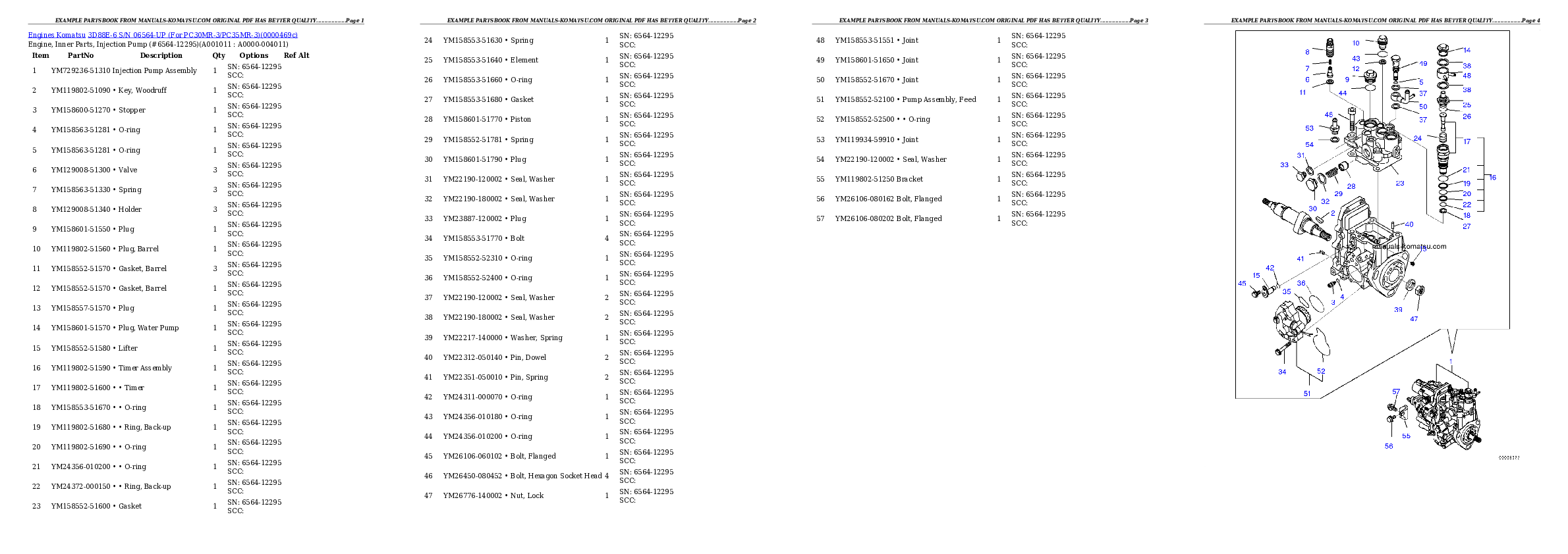 Protected: 3D88E-6 S/N 06564-UP (For PC30MR-3/PC35MR-3) Partsbook