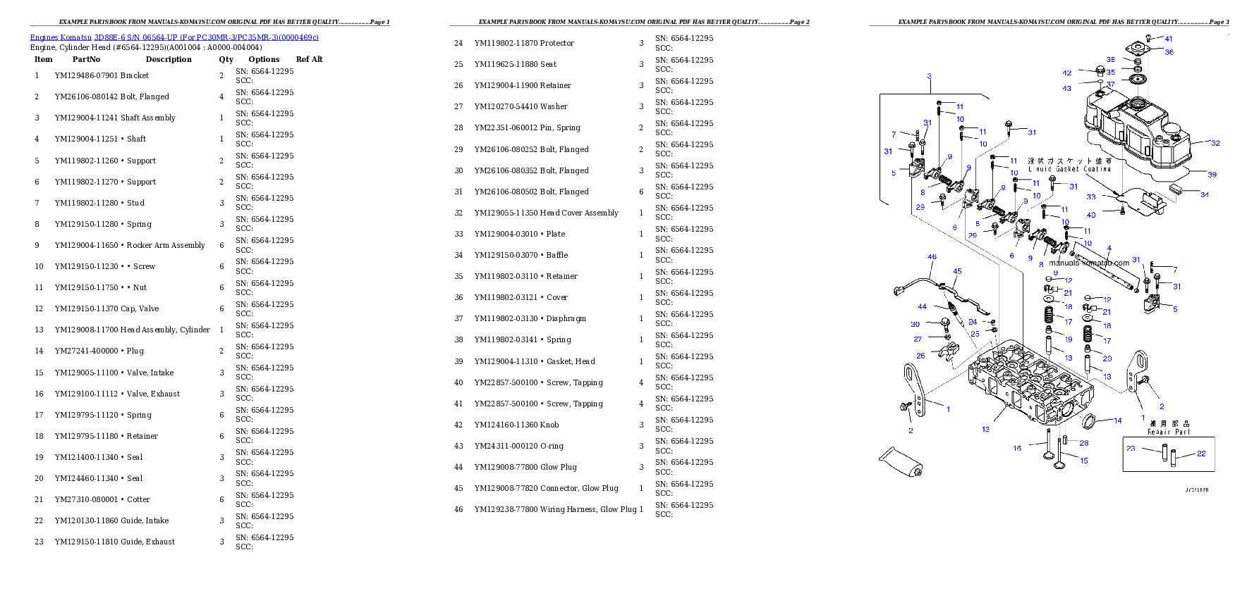 Protected: 3D88E-6 S/N 06564-UP (For PC30MR-3/PC35MR-3) Partsbook