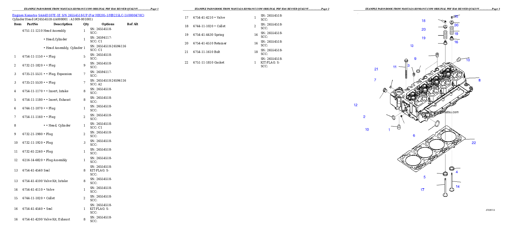 Protected: SAA4D107E-1E S/N 26554518-UP (For HB205-1/HB215LC-1) Partsbook