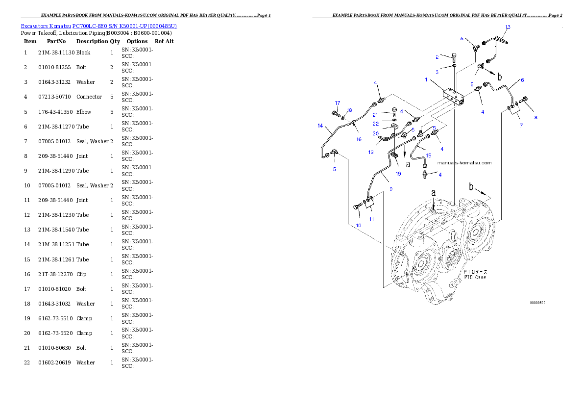 Protected: PC700LC-8E0 S/N K50001-UP Partsbook