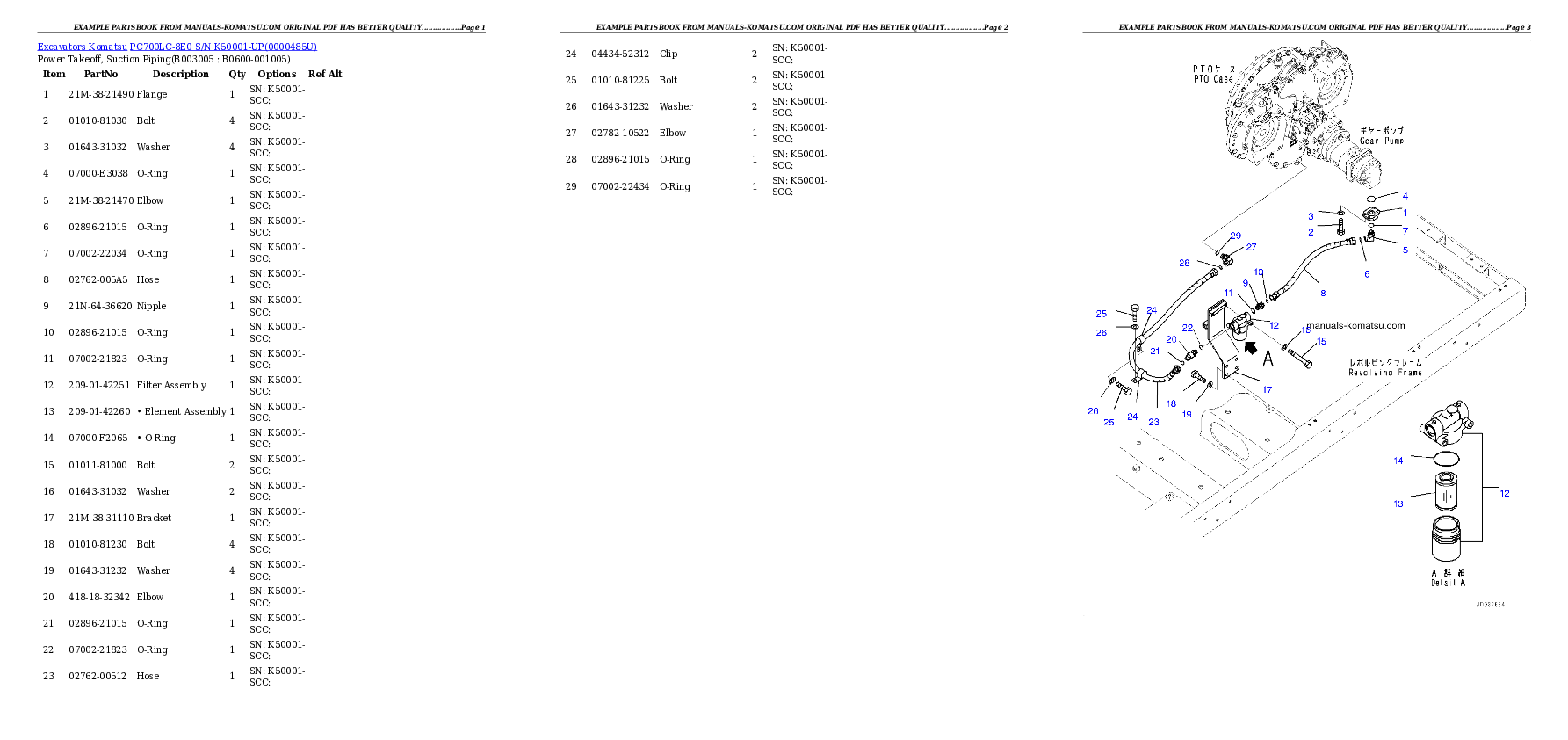 Protected: PC700LC-8E0 S/N K50001-UP Partsbook