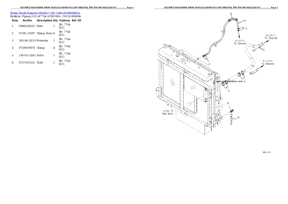 Protected: HD405-7 S/N 7594-UP Partsbook